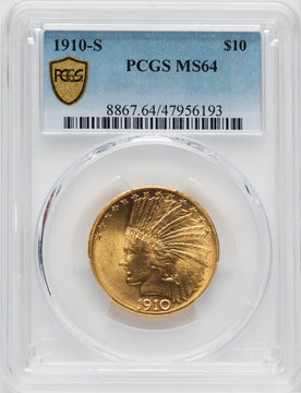 1910-S $10 Indian Eagle PCGS MS64