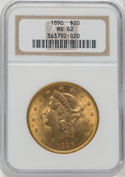 1896 $20 Liberty Double Eagle NGC MS62