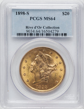 1898-S $20 Liberty Double Eagle PCGS MS64