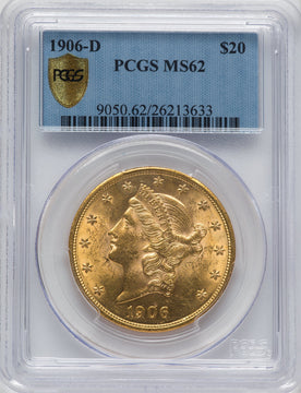 1906-D $20 Liberty Double Eagle PCGS MS62