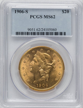1906-S $20 Liberty Double Eagle PCGS MS62