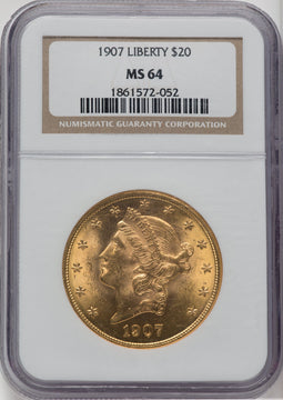 1907 $20 Liberty Liberty Double Eagle NGC MS64
