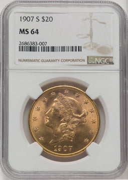 1907-S $20 Liberty Double Eagle NGC MS64