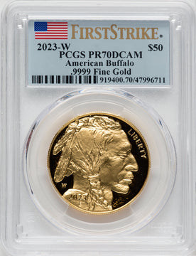 2023-W G$50 Gold Buffalo First Strike DCAM PCGS PR70
