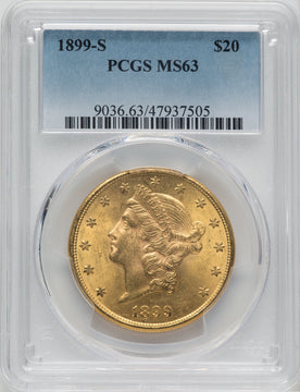 1899-S $20 Liberty Double Eagle PCGS MS63