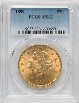 1899 $20 Liberty Double Eagle PCGS MS62