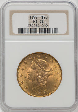 1899 $20 Liberty Double Eagle NGC MS62
