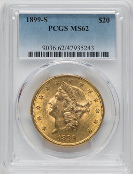1899-S $20 Liberty Double Eagle PCGS MS62 (171367887)