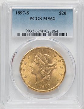 1897-S $20 Liberty Double Eagle PCGS MS62