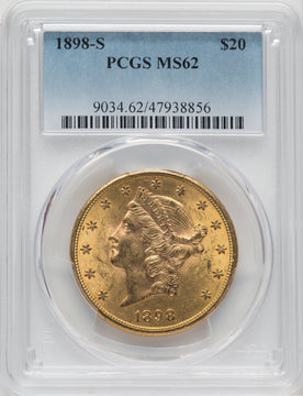 1898-S $20 Liberty Double Eagle PCGS MS62 (171367848)