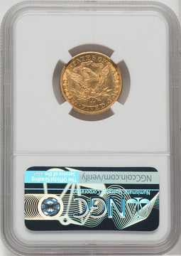 1890-CC $5 Liberty Half Eagle NGC MS62