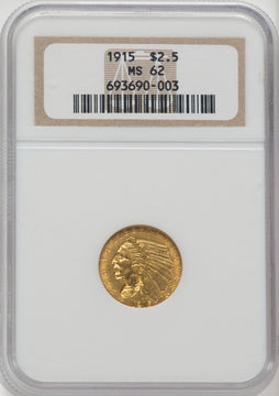 1915 $2.50 Indian Quarter Eagle NGC MS62