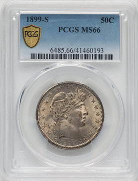 1899-S 50C Barber Half Dollar PCGS MS66