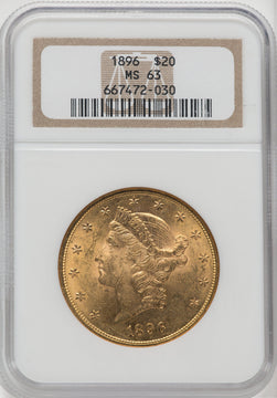 1896 $20 Liberty Double Eagle NGC MS63 (760009002)