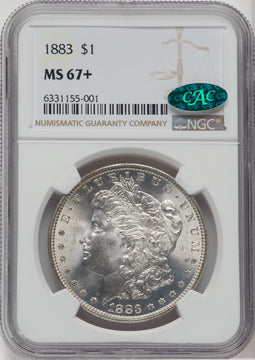 1883 $1 CAC Morgan Dollar NGC MS67+