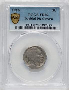 1916 Doubled Die Obverse Buffalo Nickel PCGS FR2