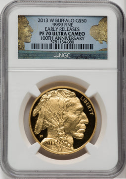 2013-W One-Ounce Gold Buffalo First Strike NGC PF70