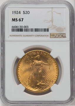 1924 $20 Saint Saint-Gaudens Double Eagle NGC MS67 (759010006)