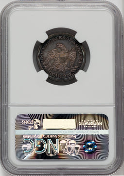 1865 25C CAC Proof Seated Quarter NGC PR64