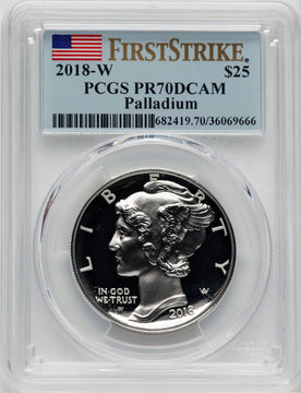 2018-W $25 Palladium First Strike PCGS PR70 (761495002)