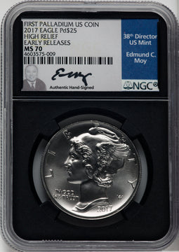 2017 $25 Palladium High Relief First Strike NGC MS70 (762196007)