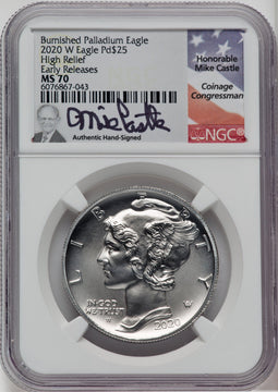2020-W $25 Palladium First Strike NGC MS70