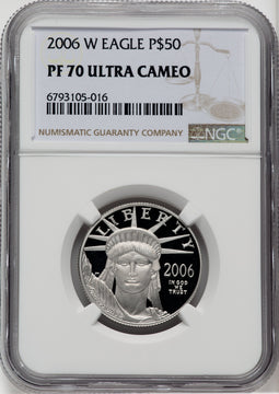 2006-W $50 Half-Ounce Platinum Eagle Statue of Liberty NGC PF70