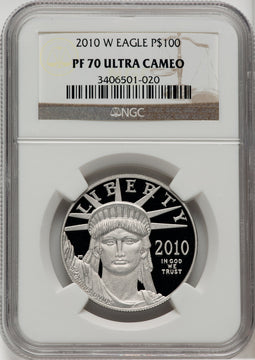 2010-W $100 One-Ounce Platinum Eagle Statue of Liberty NGC PF70