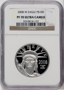 2008-W $100 One-Ounce Platinum Eagle Statue of Liberty NGC PF70