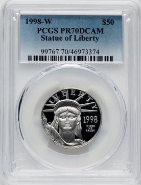 1998-W $50 Half-Ounce Platinum Eagle PCGS PR70