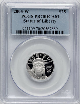 2005-W $25 Quarter-Ounce Platinum Eagle Statue of Liberty PCGS PR70