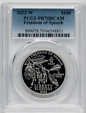 2022-W $100 One-Ounce Platinum Eagle Freedom of Speech PCGS PR70