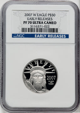2007-W $50 Half-Ounce Platinum Eagle First Strike NGC MS70 (760347016)
