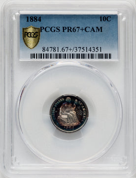 1884 10C CA Proof Seated Dime PCGS PR67+