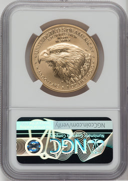 2021-W One-Ounce Gold Eagle Type Two Burnished Mike Castle Signature NGC MS70