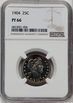 1904 25C Proof Barber Quarter NGC PR66