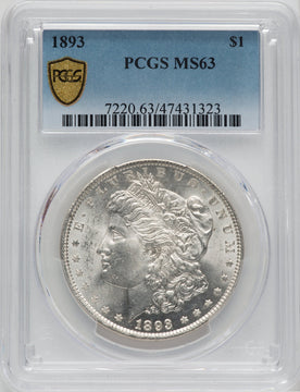 1893 $1 Morgan Dollar PCGS MS63