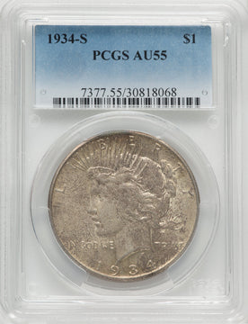1934-S $1 Peace Dollar PCGS AU55