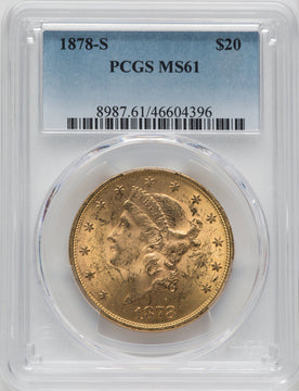1878-S $20 Liberty Double Eagle PCGS MS61
