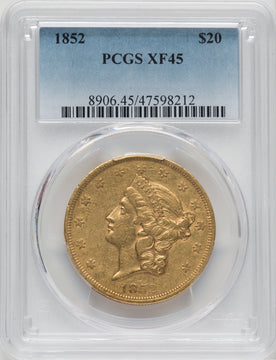 1852 $20 Liberty Double Eagle PCGS XF45