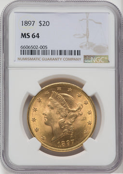 1897 $20 Liberty Double Eagle NGC MS64