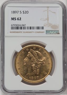 1897-S $20 Liberty Double Eagle NGC MS62 (571627341)