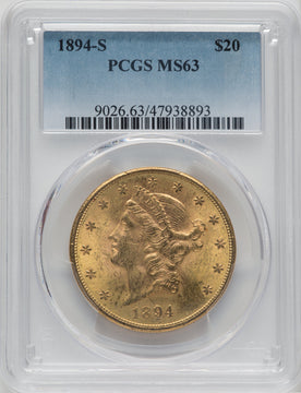 1894-S $20 Liberty Double Eagle PCGS MS63 (171367811)