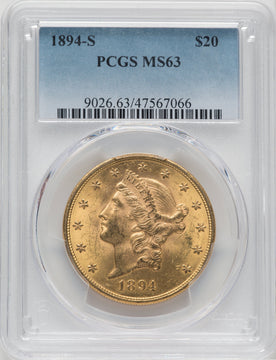 1894-S $20 Liberty Double Eagle PCGS MS63 (171373920)