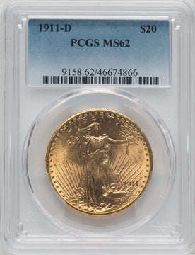 1911-D $20 Saint-Gaudens Double Eagle PCGS MS62 (761467099)