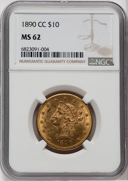 1890-CC $10 Liberty Eagle NGC MS62