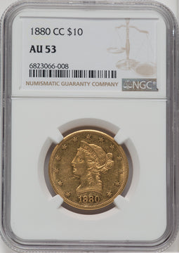 1880-CC $10 Liberty Eagle NGC AU53