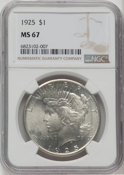 1925 $1 Peace Dollar NGC MS67 (762347055)
