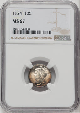 1924 10C Mercury Dime NGC MS67