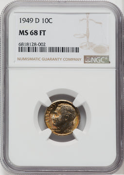 1949-D 10C FB Roosevelt Dime NGC MS68